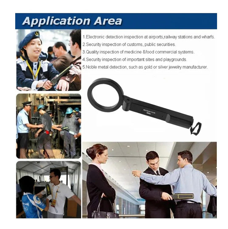 TS-80 Handheld Metal Detector Portable Foldable High Sensitivity Station Terminal Airport School Court Security Detector