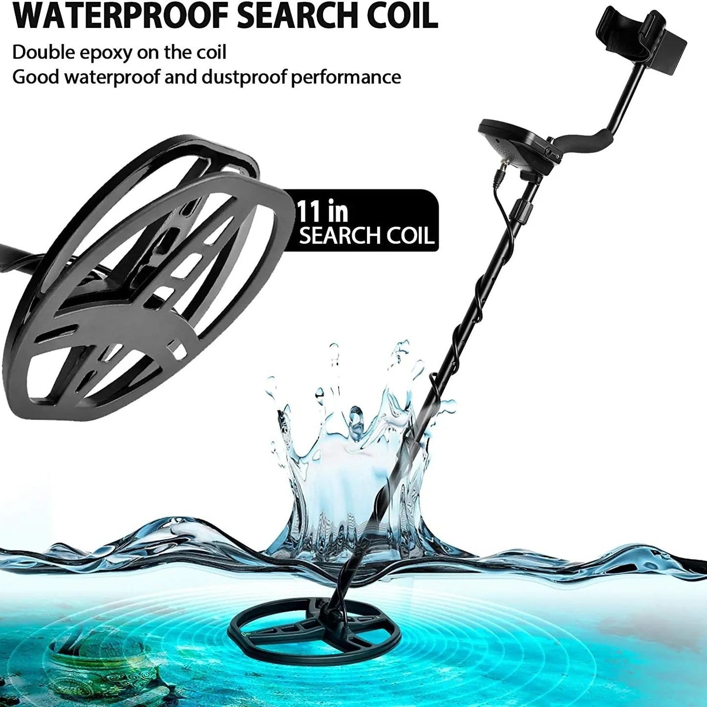 TX-850 professional metal detector with high sensitivity and waterproof dual D-type search coil can detect depths of 3 meters