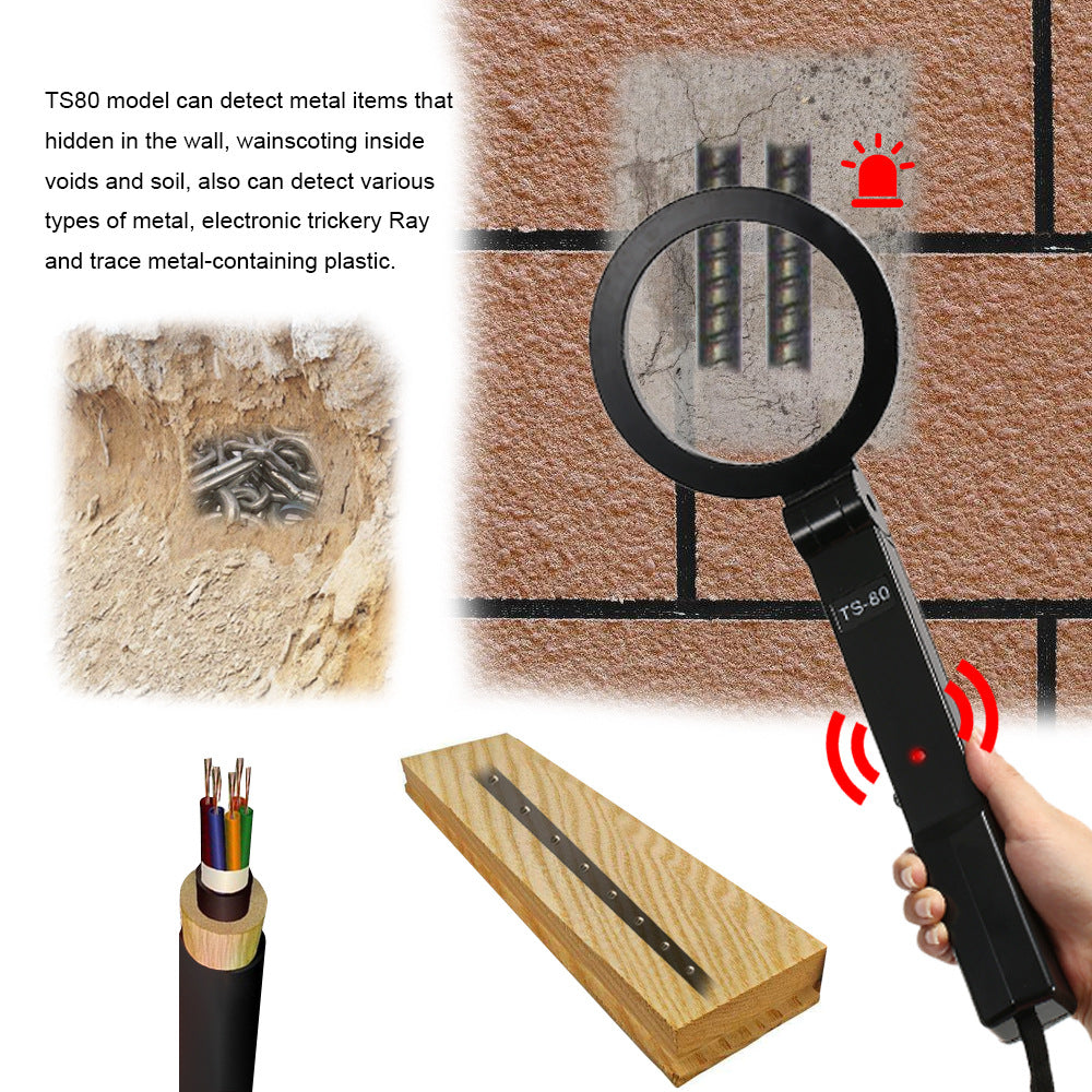 TS-80 Handheld Metal Detector Portable Foldable High Sensitivity Station Terminal Airport School Court Security Detector