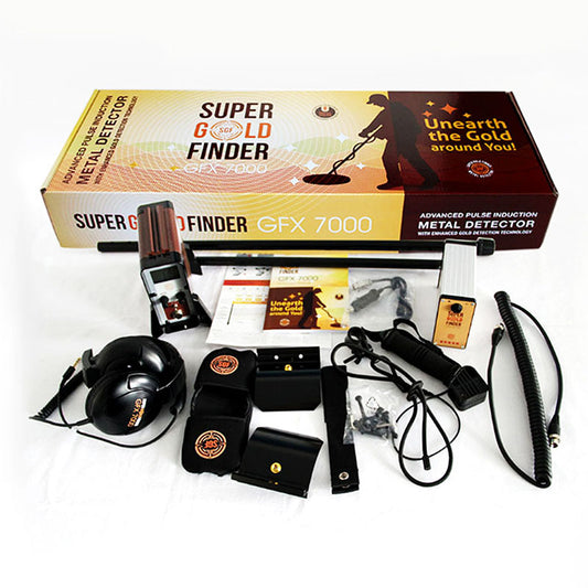 GFX7000 underground metal detector, gold sand treasure hunting device, pan detector, LCD screen display, iron removal