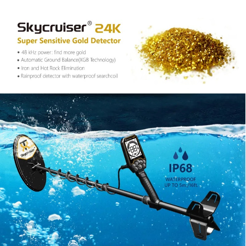 Skycruiser 24K Metal Detector for Adults Detecting Sand Gold High-Precision