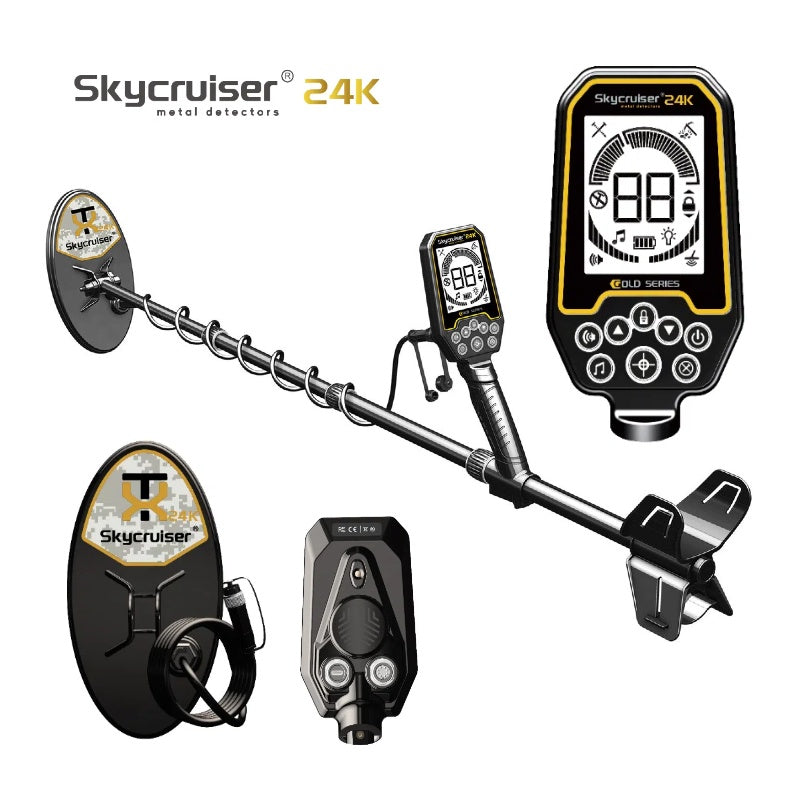 Skycruiser 24K Metal Detector for Adults Detecting Sand Gold High-Precision