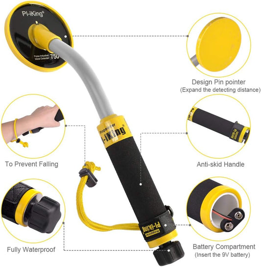 PI-iking 750 Fully Waterproof Hand Held Metal Detector 30m Underwater Diving
