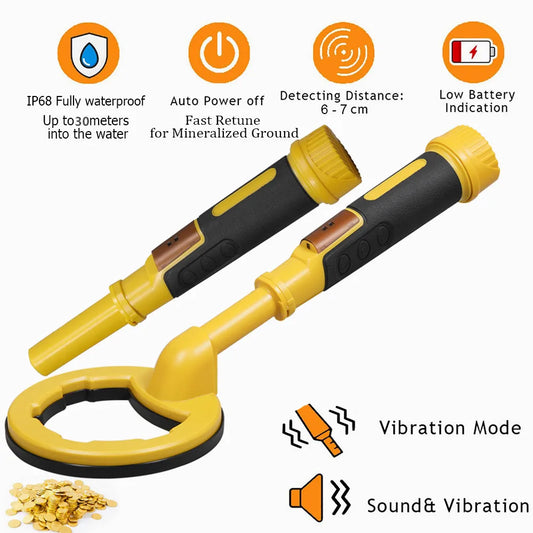 Metal Detector Pulse Pinpointer Induction Diving Treasure Waterproof Metal Detector Hand Held Metal Finder