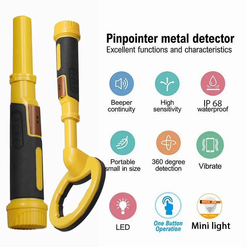 Metal Detector Pulse Pinpointer Induction Diving Treasure Waterproof Metal Detector Hand Held Metal Finder